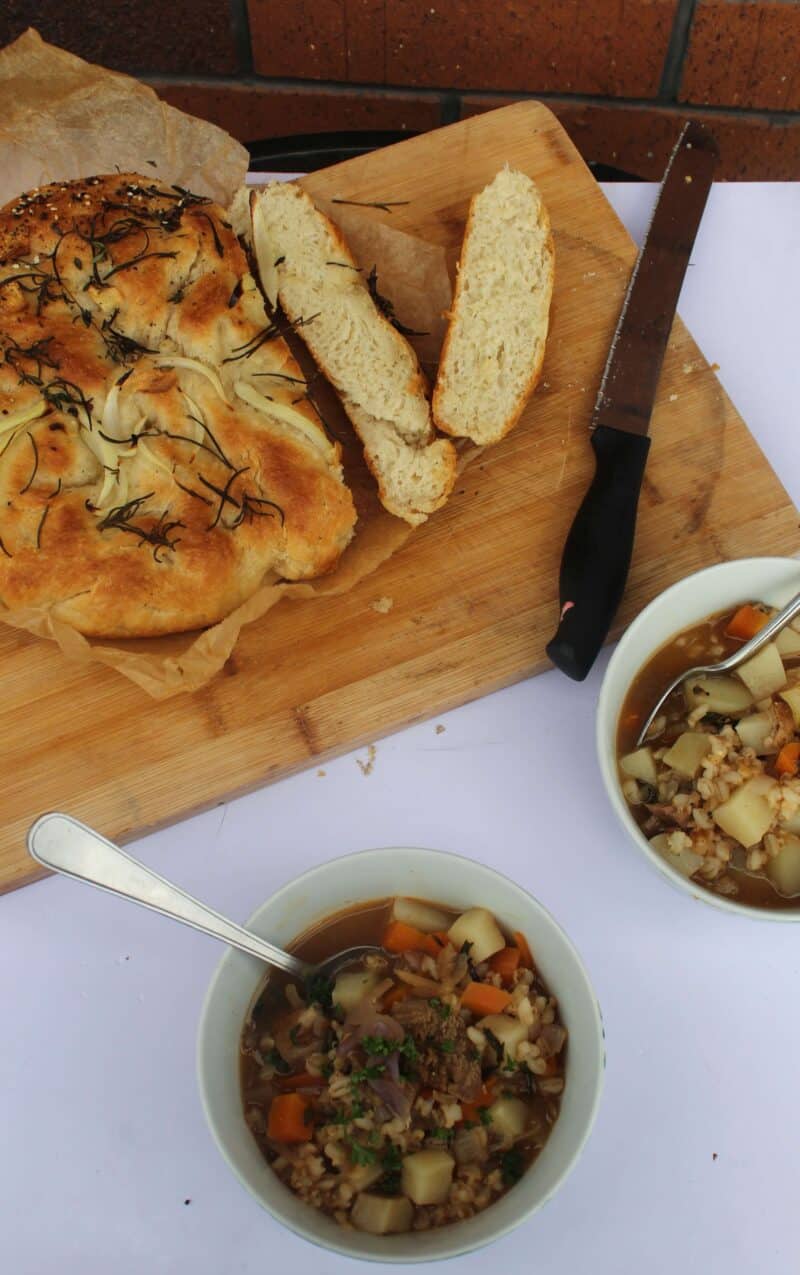 IMG 6849 Autumnal Vegetable, Barley and Lamb Soup with Easy Focaccia