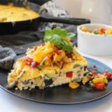 Roast Beef Frittata with grilled pineapple cilantro salsa