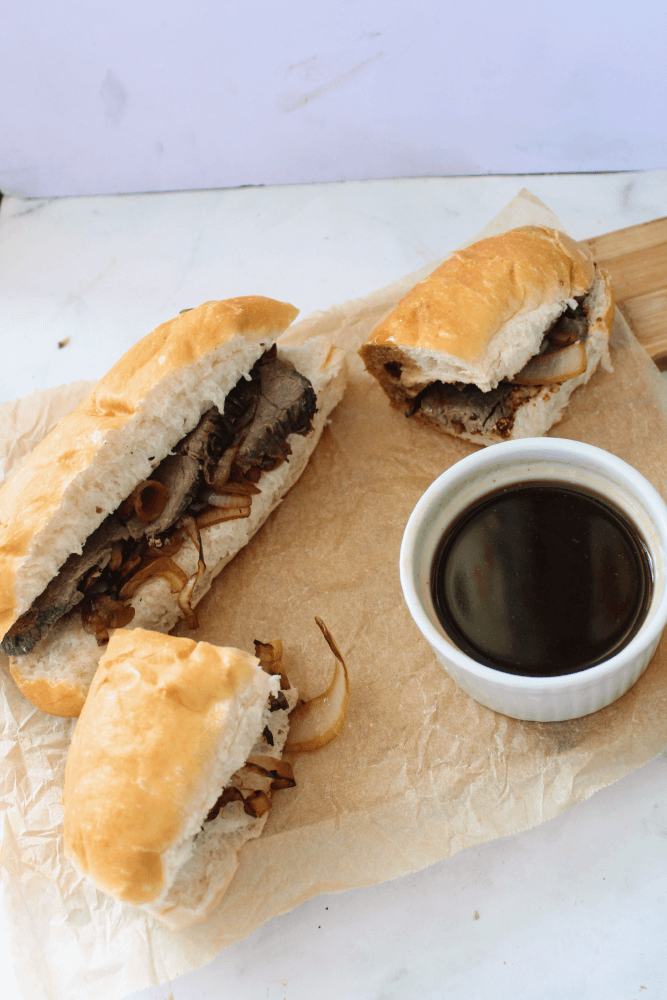 IMG 7320 Easy Beef and Caramelized Onion Sandwiches with Au Jus Dip