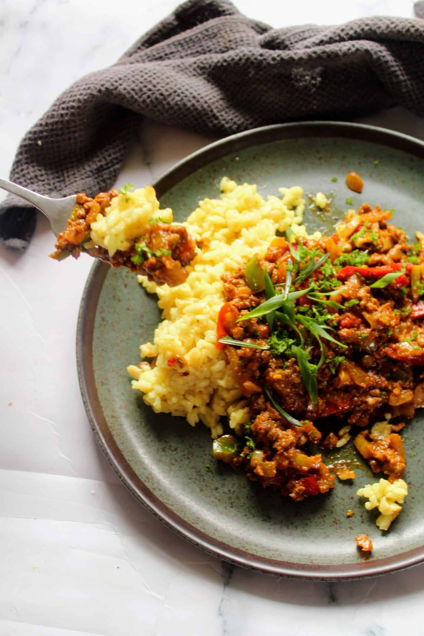beef keema warm rice 3 scaled Beef Mince Bedrock & Recipes